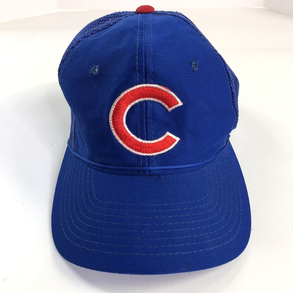 Vintage 1990's Chicago Cubs Snapback Trucker Hat Sports Specialties Rare Blue